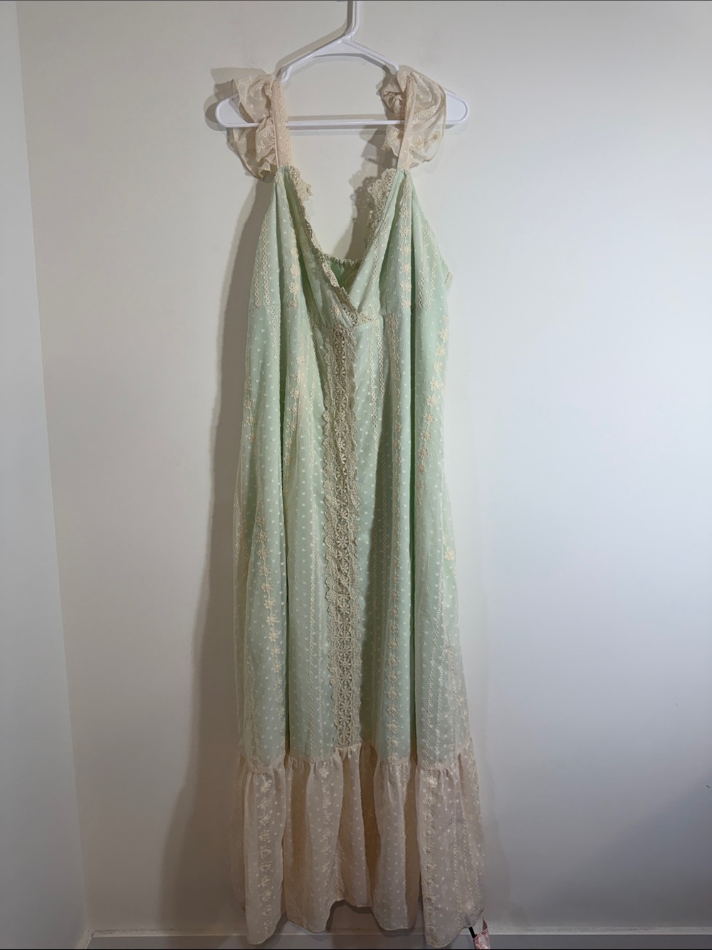 Cider pastel mint green maxi dress designed with cottagecore/boho design 2XL NWT